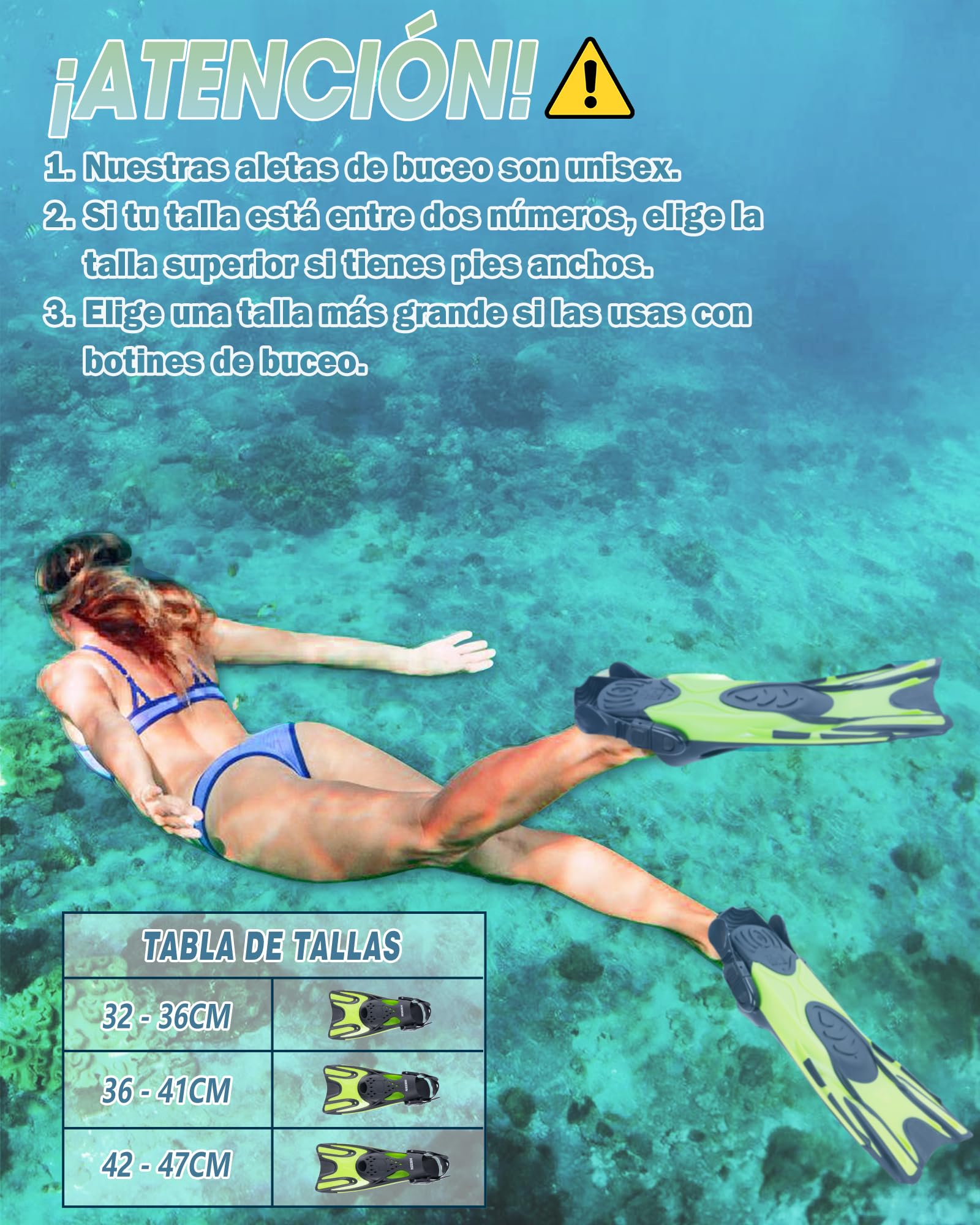 Hikeen Aletas Snorkel Ajustables: Aletas Natacion Piscina para Adultos y Jóvenes Aletas Buceo con Talón Abierto, Aletas Natacion Unisex Incluye Bolsa de Malla