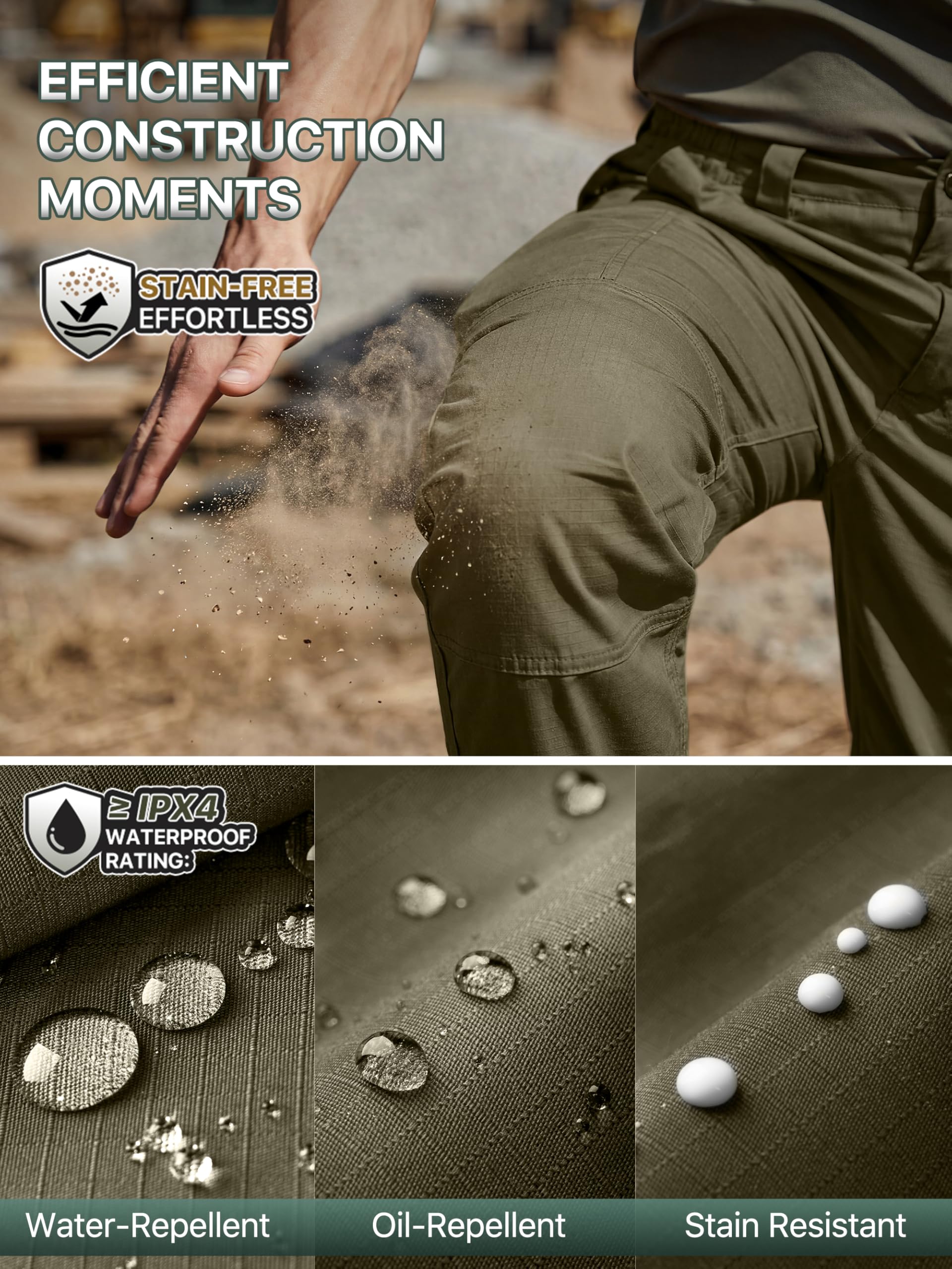FREE SOLDIER pantalones cargo para hombre resistentes al agua Ripstop tácticos de trabajo ligeros senderismo aire libre clásico