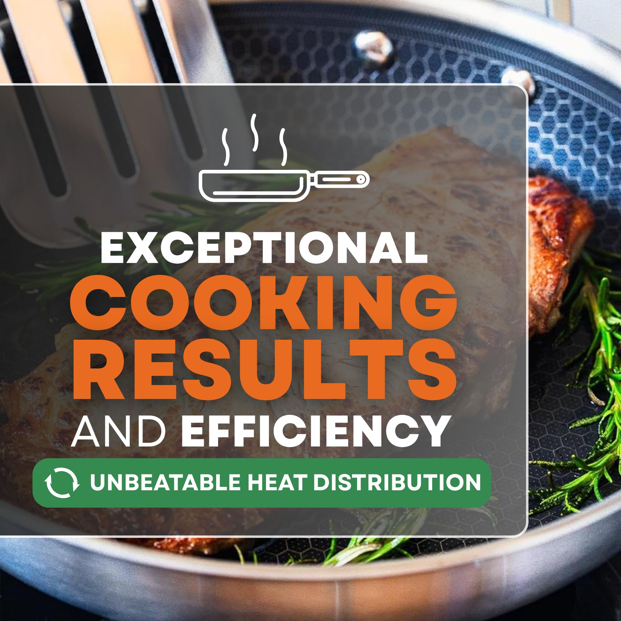 BRA Hybrid Cell | Sartén 26 cm, Acero Inoxidable con Antiadherente Cerámico, sin PFAS, Hybrid Technology con Celdas de Acero Inoxidable, Apto para todo tipo de Cocinas, Incluida Inducción