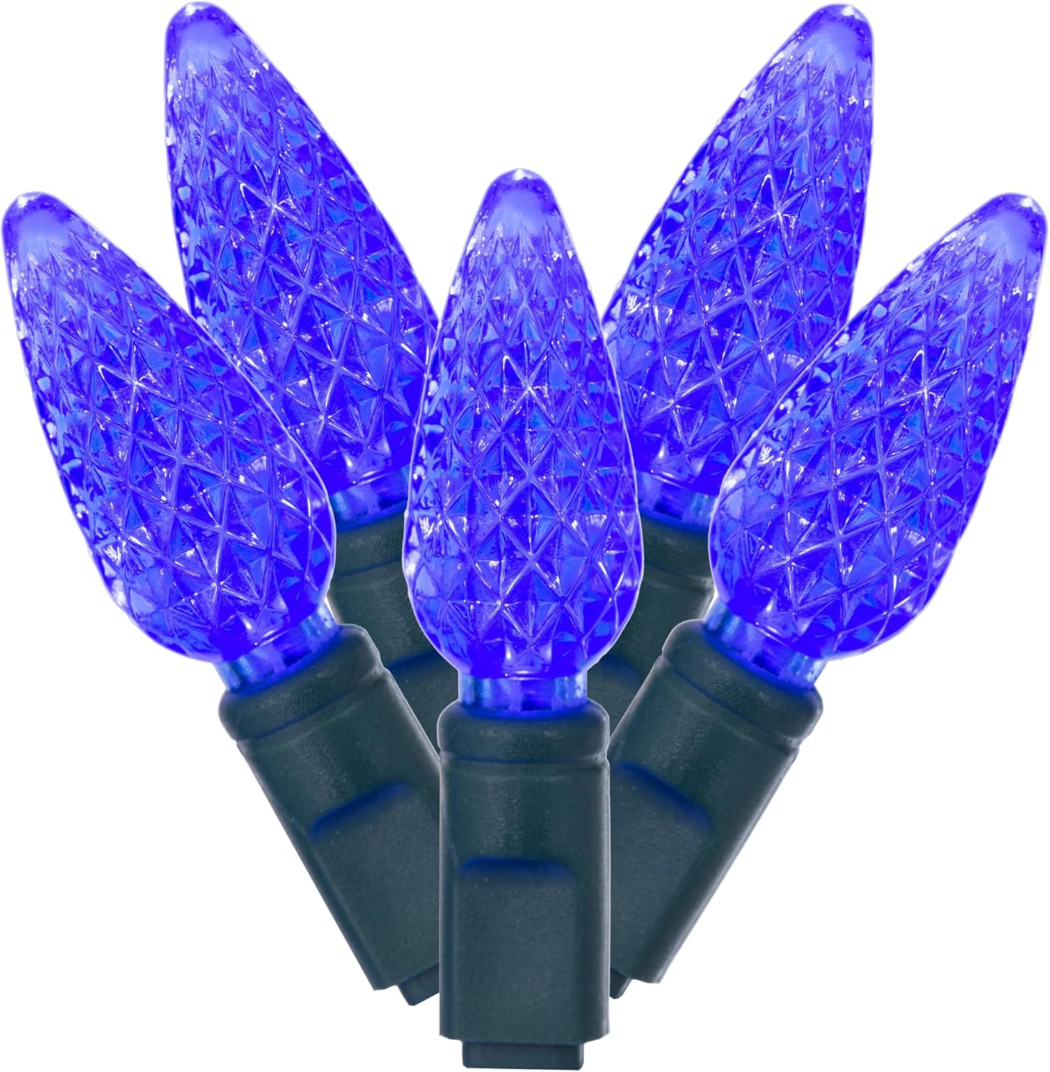 Vickerman 100 Light C6 LED Light Set Purple Lights on Green Wire