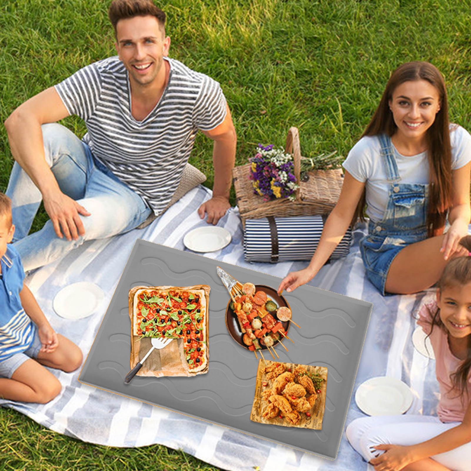 Ejoyous Silicone Grill Mat, Griglia Antiaderente con Base Antiscivolo