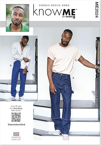 Know Me Norris Dánta Ford - Paquete de patrón de costura para hombre de pierna recta, código de diseño ME2024, tallas 44-46-48-50-52