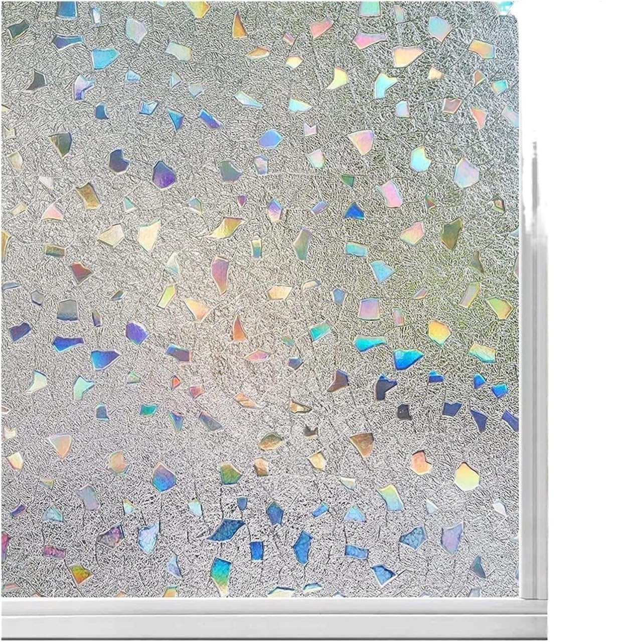 Window Film Electrostatic Glass Stickers,Privacy Film, 3D Privacy Heat Blocking Multicolor Multiple Sizes(Blue,90x200cm)