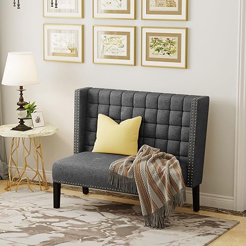 Miniatura 4 de Andeworld Moderno sofá de sofá biplaza tapizado para banquete de comedor sala de estar pasillo o entrada pizarra