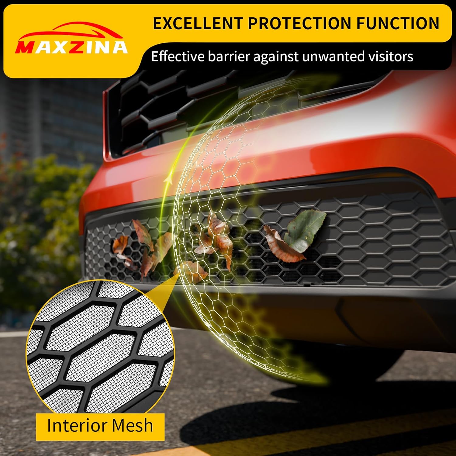 Front Bumper Mesh Cover Compatible with 2023-2025 Honda Pilot (Not for 2026) Front Grill Mesh Cover Lower Grille Guard Air Intake Grid Insert ABS Protection for 2024 Pilot Accessories