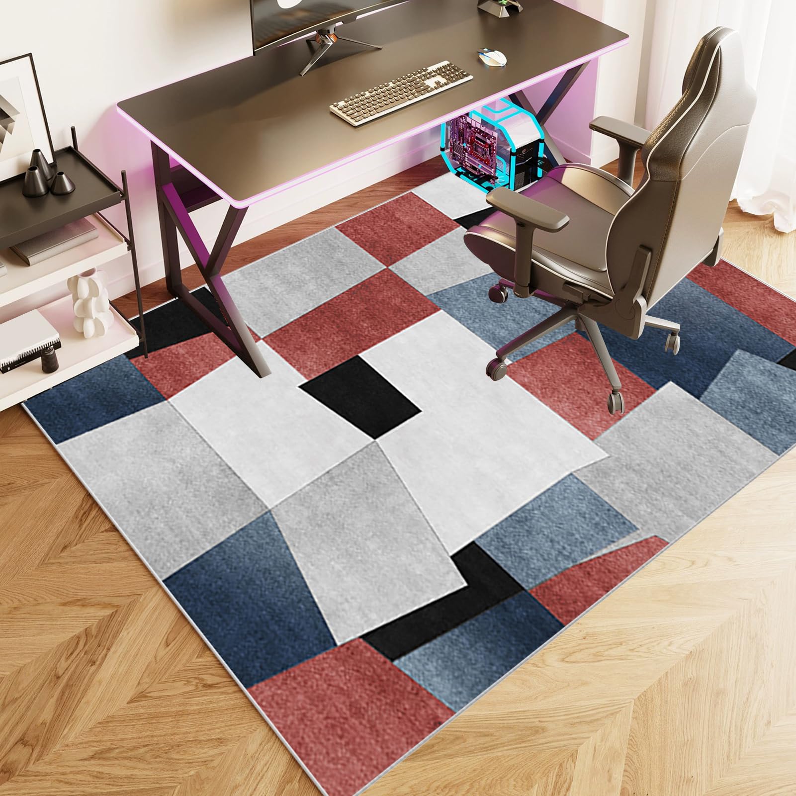 Alfombrilla para Silla de Gaming Oficina Protector de Suelo Alfombra Silla de Ordenador Antideslizante Silla Ruedas Alfombra Suelo Alfombra Silla Escritorio para Suelos Duros Laminado 120 x 160 cm