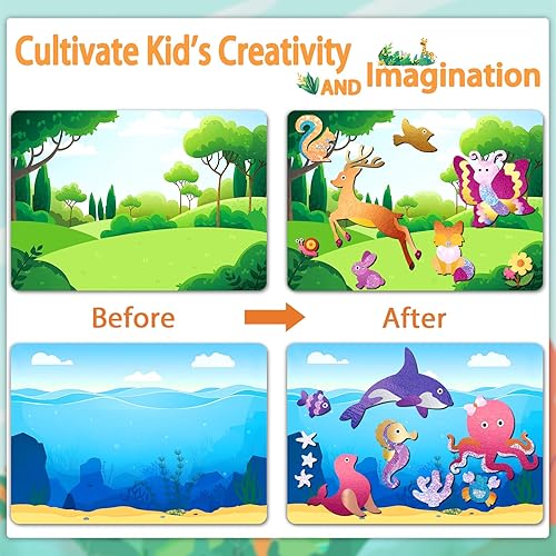 Miniatura 3 de SOOVSY Actividad artística y artesanal, insectos divertidos de aluminio, arte sin desorden para niños, kits y suministros de manualidades, actividad