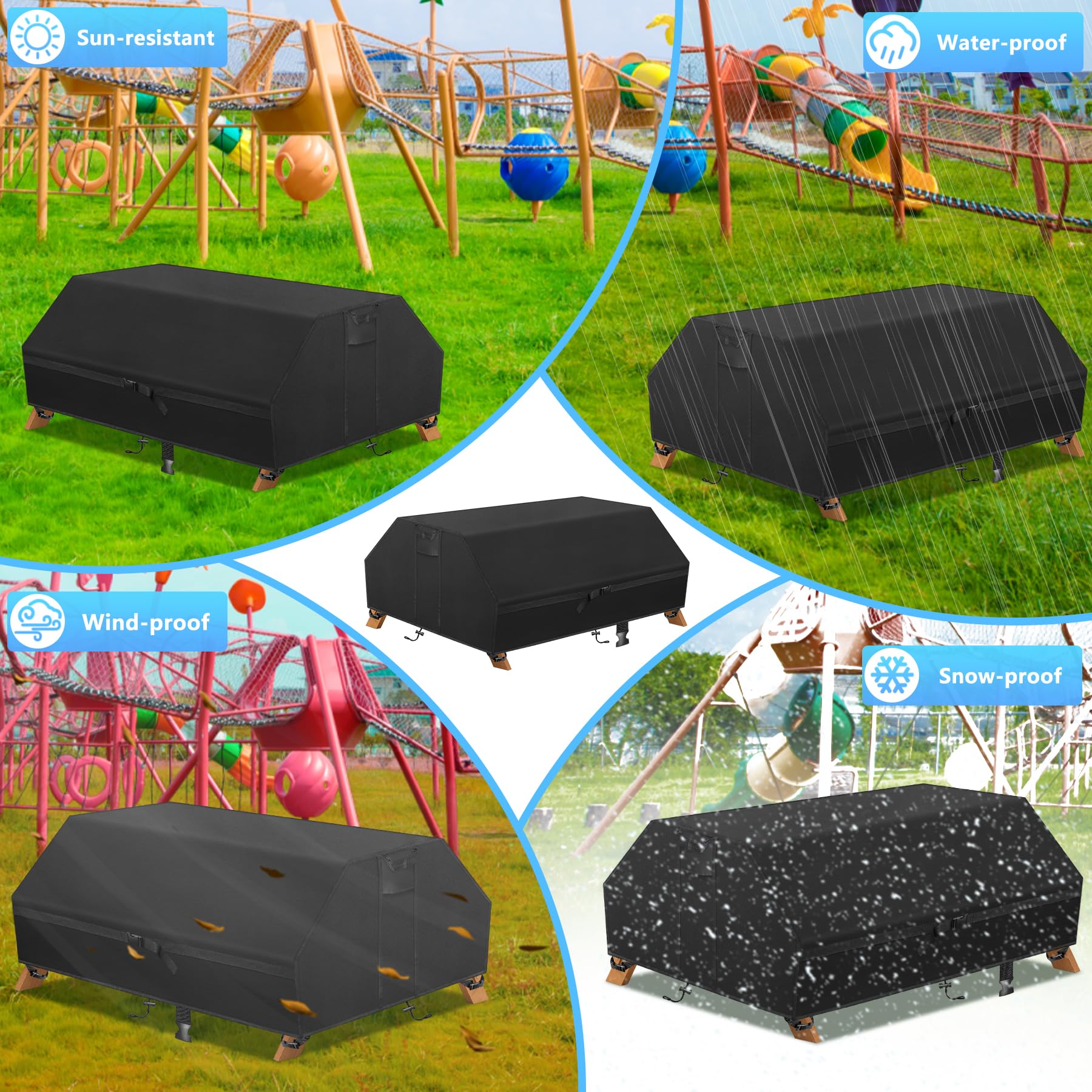 Housse de table de pique-nique pour enfants, résistante et imperméable, en tissu Oxford 600D Kovshuiwe, coupe-vent, anti-poussière et anti-UV, 96 cm (L) x 92 cm (W) x 49,5 cm (H)