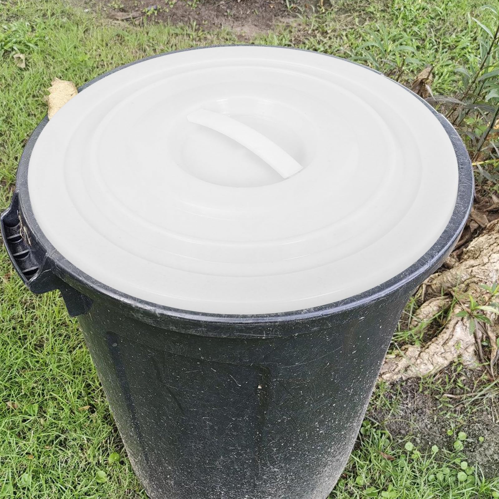 Coperchio Pulizia e Cm della da per Bidone in 40 Spazzatura Abs Installazione Bianco, Facile Contenitori Giardino e Uso Domestico