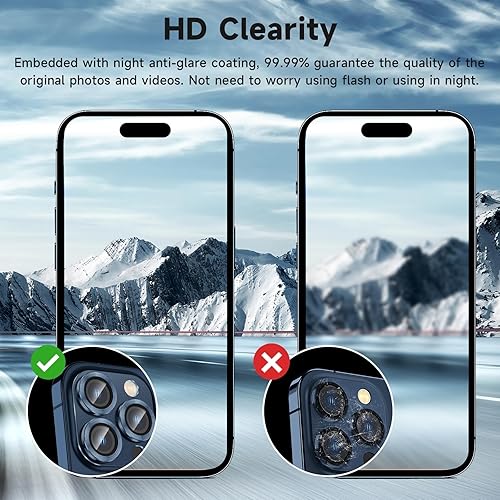 Miniatura 3 de Protector de lente de cámara para iPhone 15 Pro MaxiPhone 15 Pro, vidrio templado 9H anti rayones Ultra HD, cubierta protectora de pantalla de