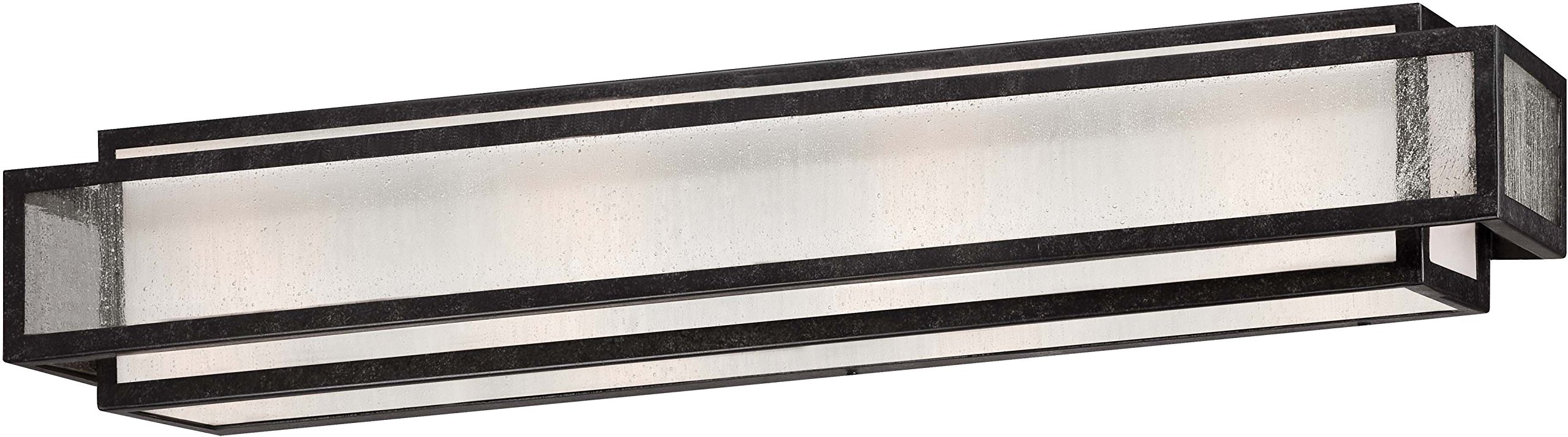 Minka Lavery Wall Light Fixtures 4874-283 Camden Square Glass Wall Bath Vanity Lighting, 4 Light, 400 Watts, Aged Charcoal