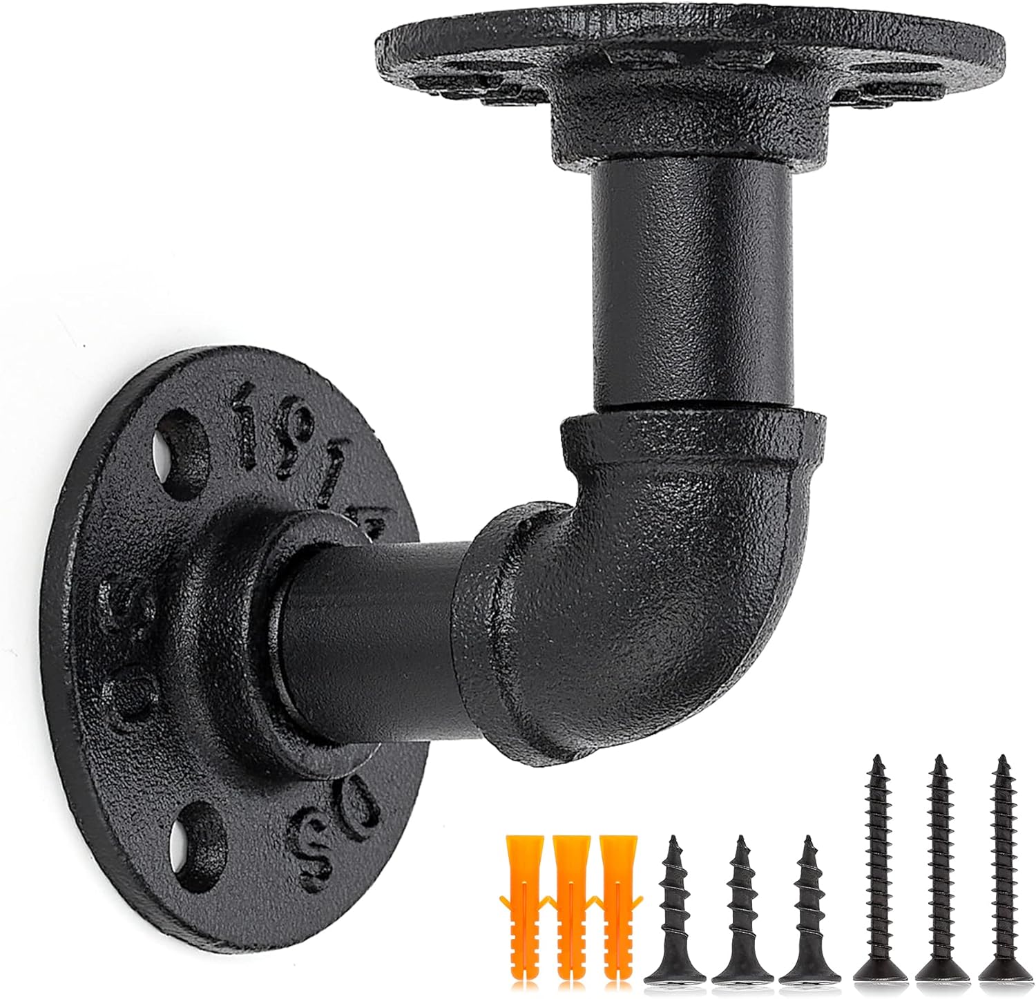 1/2" Industrial Pipe Shelf Bracket, Wall Mounted Floating Shelf Bracket, Heavy Duty