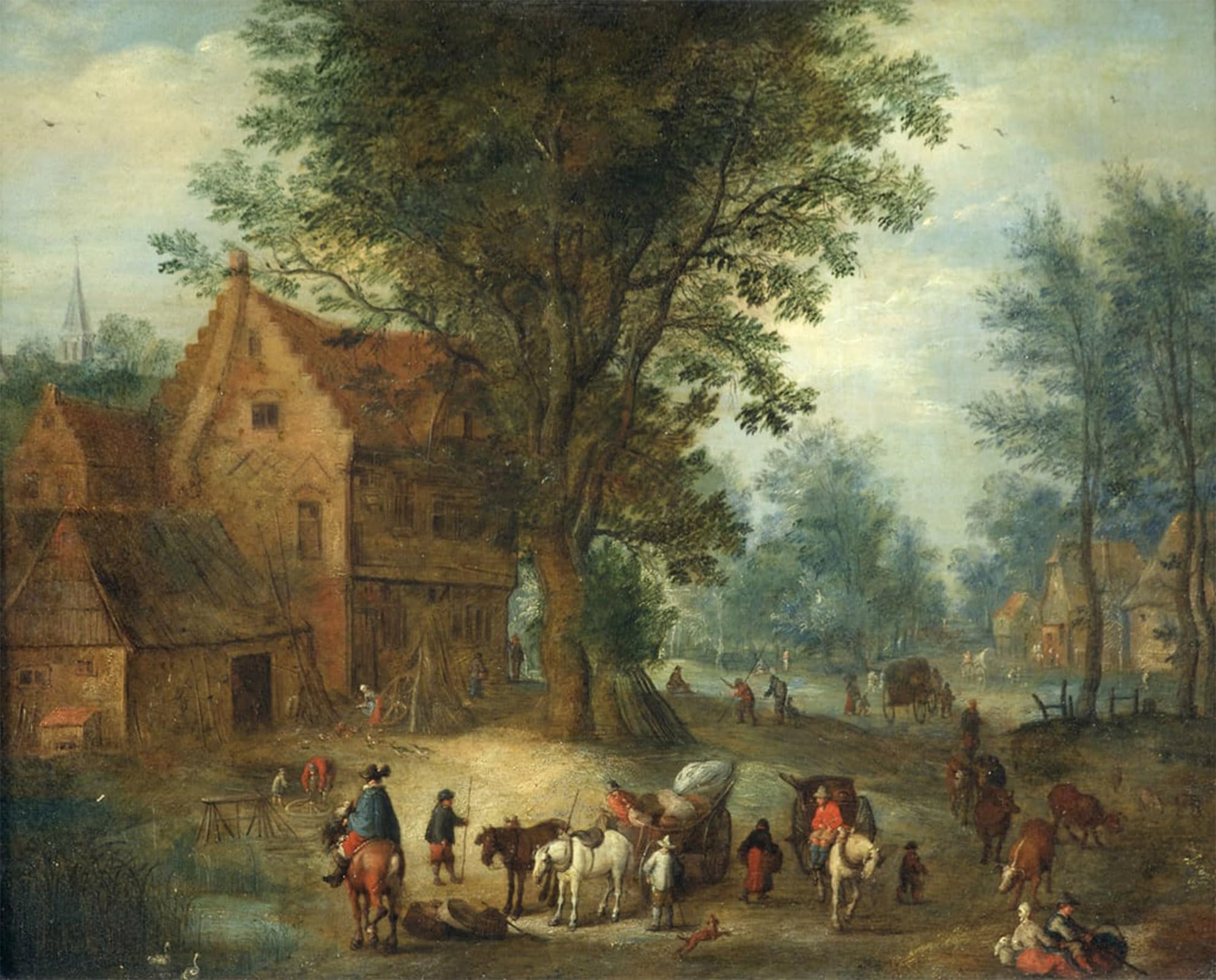RZHRHJES Vintage Picture Wall Picture Painting Print Poster Village Scene by Jan the Elder Brueghel Abstract Wall Art Painting for Office Decor 60x90cm