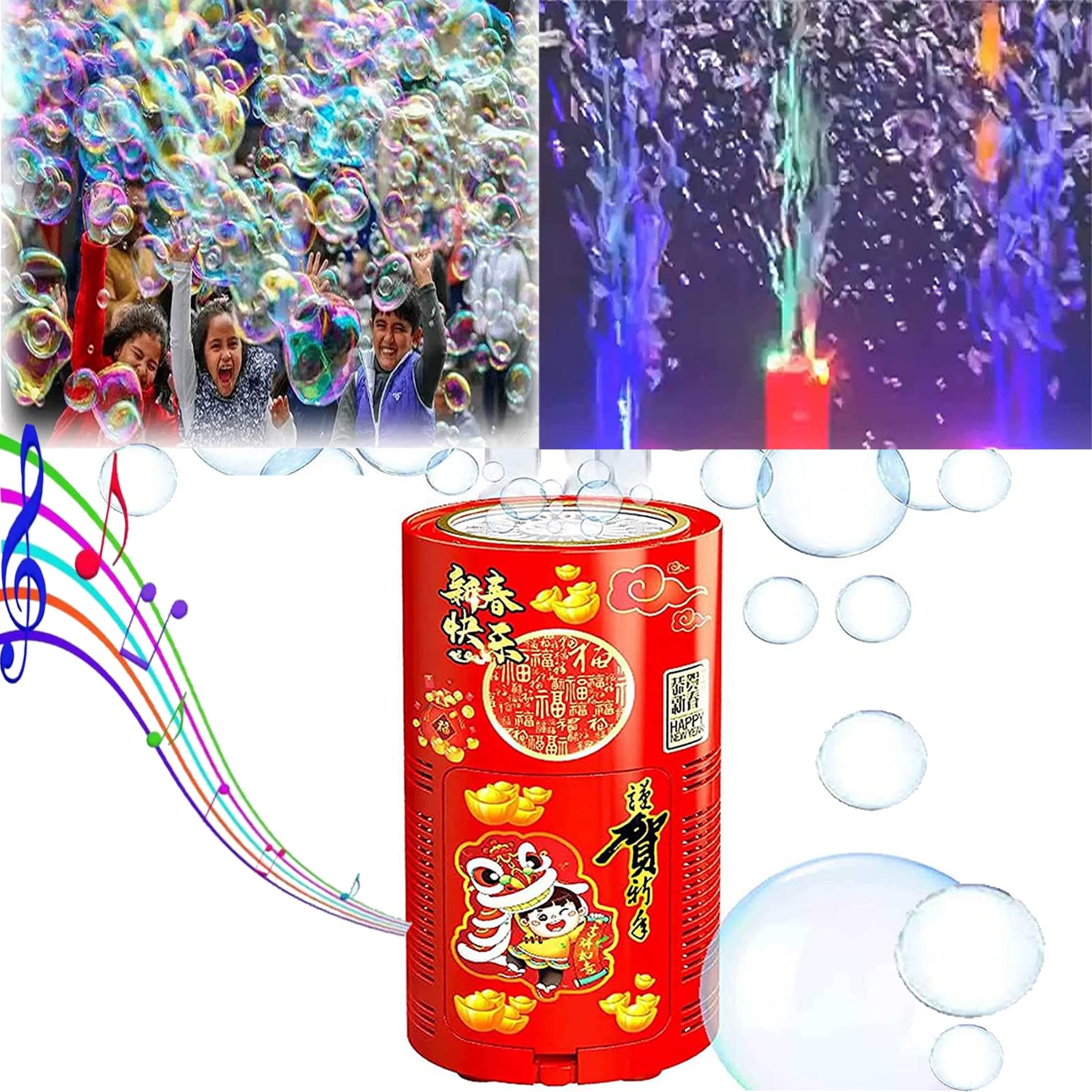 Portable Firework Bubble Machine, 2023 New Version Bubble Machine, Automatic Bubble Blower, Electric Bubble Making Toys for Outdoor Party, Aniv Gift