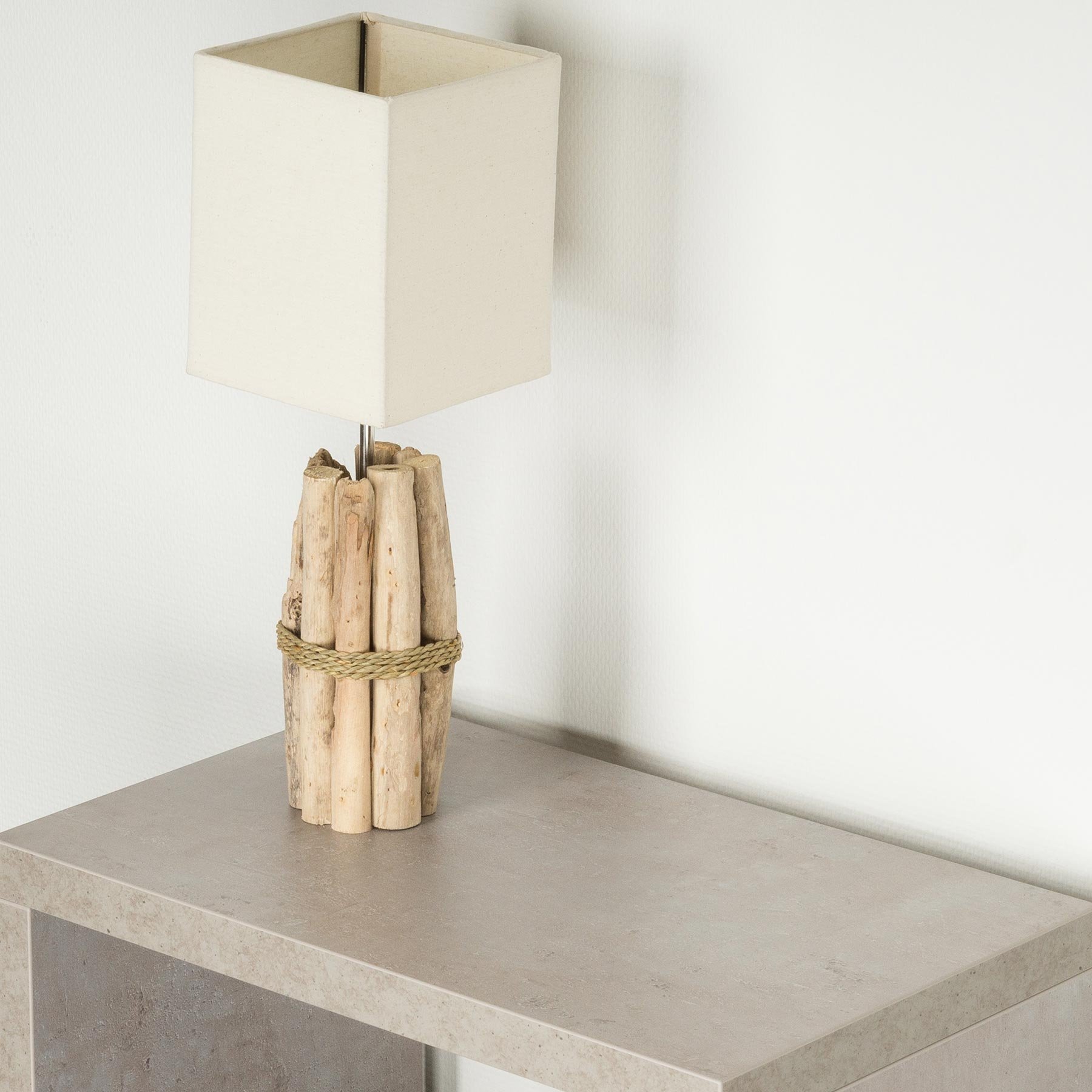 levandeo Tischlampe Treibholz B x H x T 17x50x17cm Holz Braun Beige Unikat Tischleuchte Design