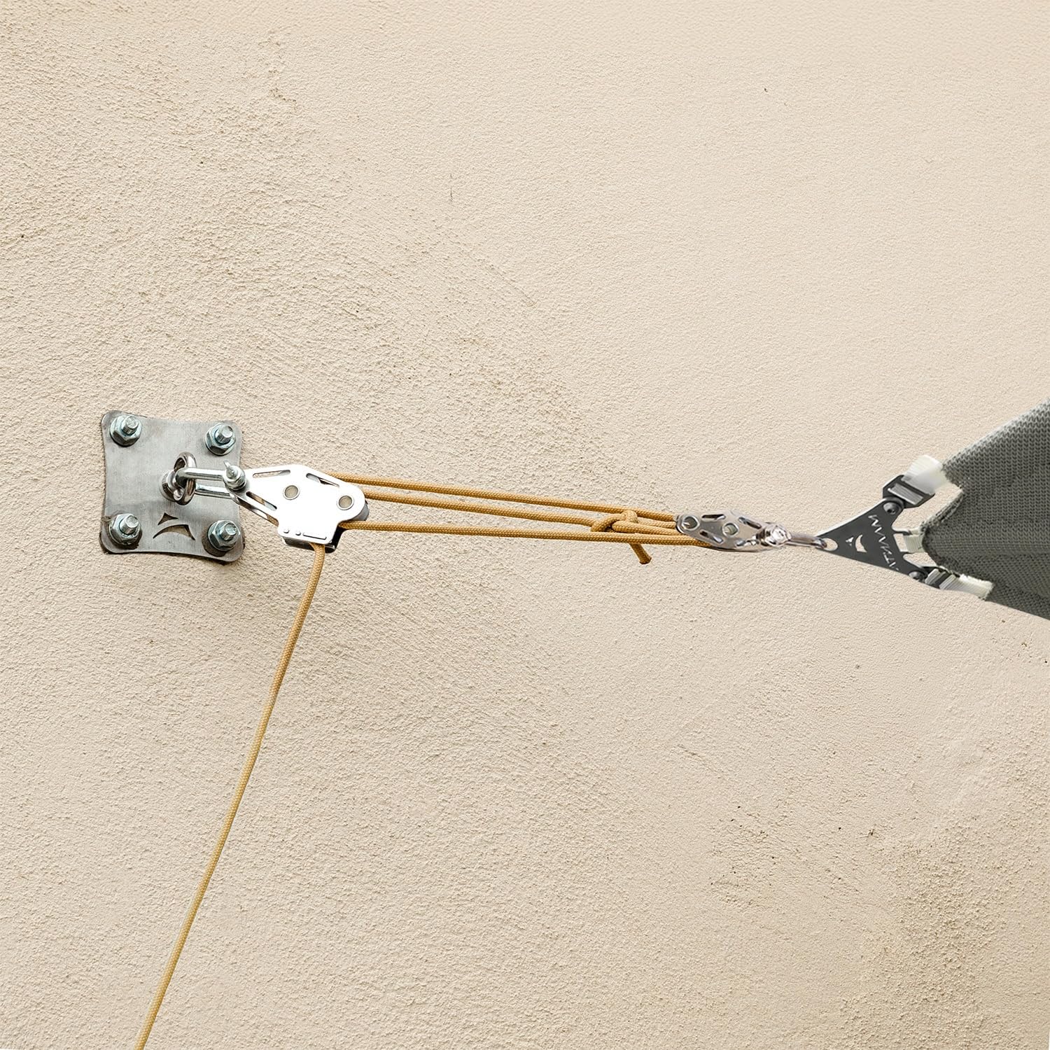 Ancoraggio a parete per vele ombreggianti (Acciaio Inox, Beige 1 Kit Parete)