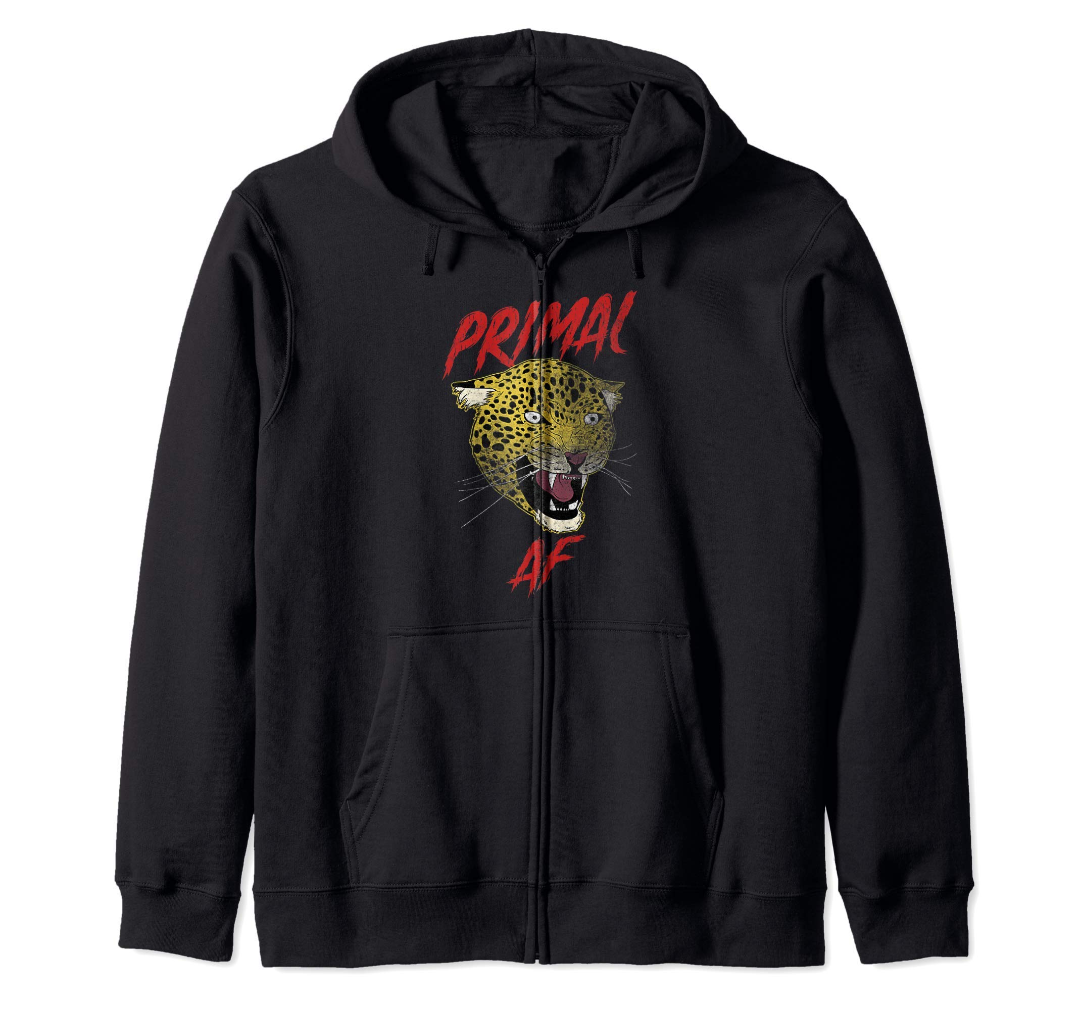 Amazon.com: Primal AF Distressed Roaring Leopard Graphic Zip