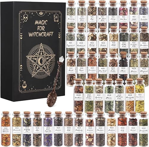 Miniatura 8 de Witchcraft Supplies Hierbas – Kit de 30 botellas de hierbas secas para principiantes – Suministros de altar hierbas curativas hierbas naturales