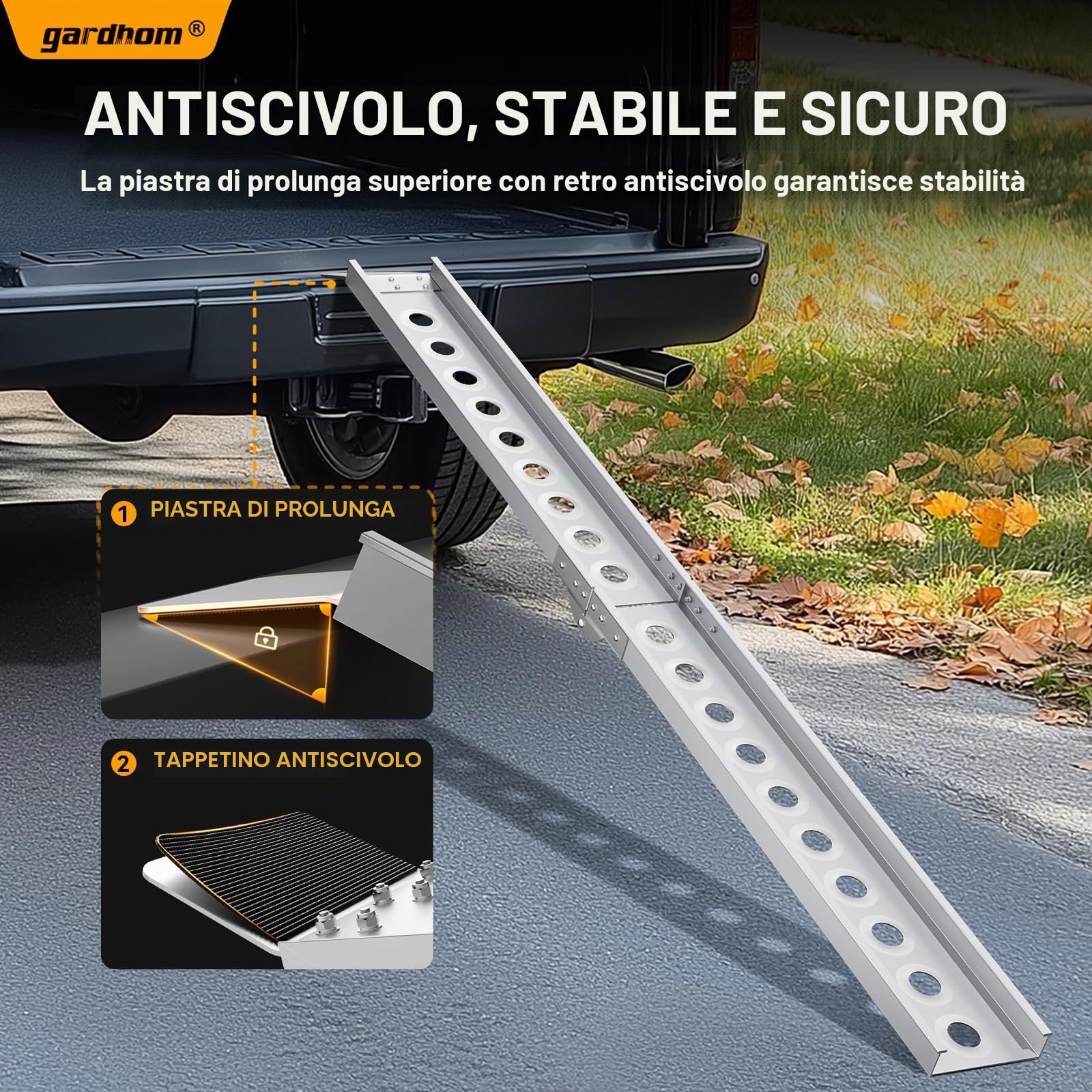 FACHNUO - Rampa pieghevole per moto Dirt Bike, in alluminio, porta moto con capacità di carico 200 kg, rampa di carico per auto con portellone posteriore, pickup e camion