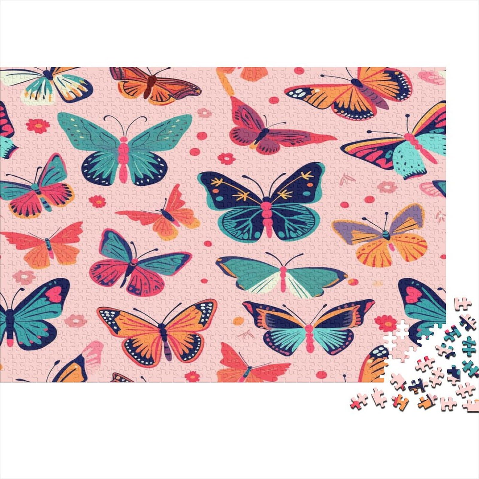 Butterfly Puzzle 1000 elementów, 1000 sztuk puzzli dla dorosłych, układanki 1000 elementów, puzzle dla dorosłych puzzle dla dzieci klasyczne puzzle 1000 sztuk (75 x 50 cm)