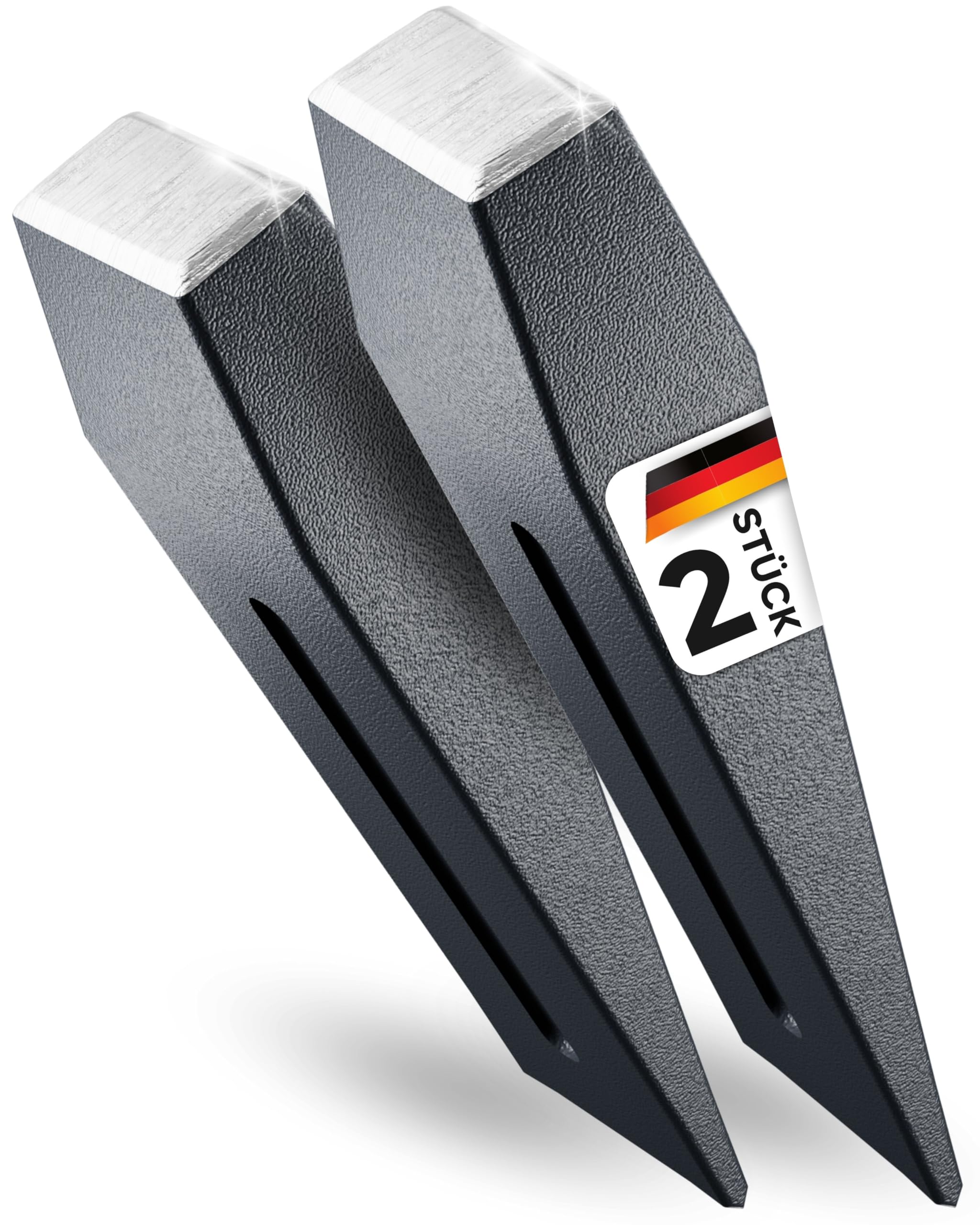 2x Langlebiger Spaltkeil für Holz Spaltkeil Holz spalten - Splitting Wedge Holzspaltkeil Grau - Treibkeil perfekt zum Holz spalten -2Kg