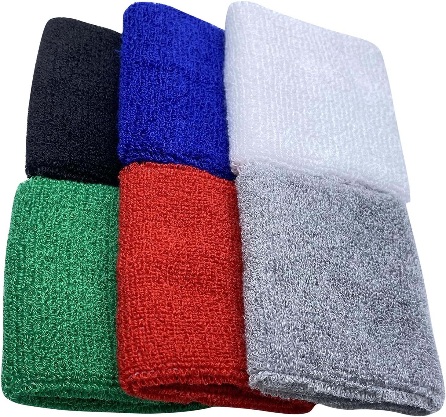 Sports Wristbands Cotton Sweat Bands, for Basketball, Baseball, Running Athletic Sports, 12 Pack. : Everything Else
