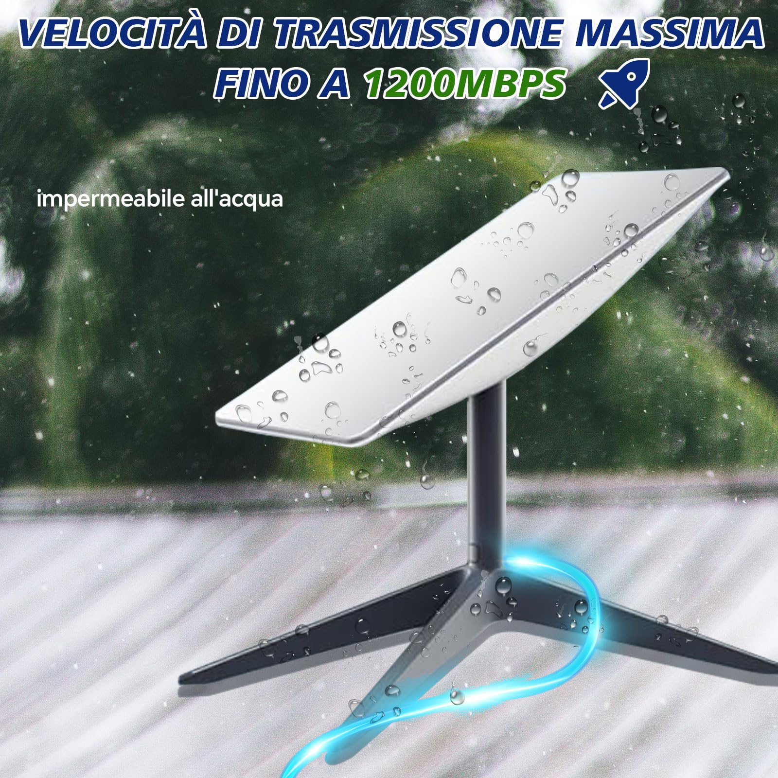 Cavo Sostitutivo per Starlink Gen 2, 46M/150FT, Cavo Satellitare Rettangolare V2, 24AWG Puro Rame, Impermeabile IP67, Alta Velocità 1200 Mbps, Compatibile con Kit Disco/Rettangolo