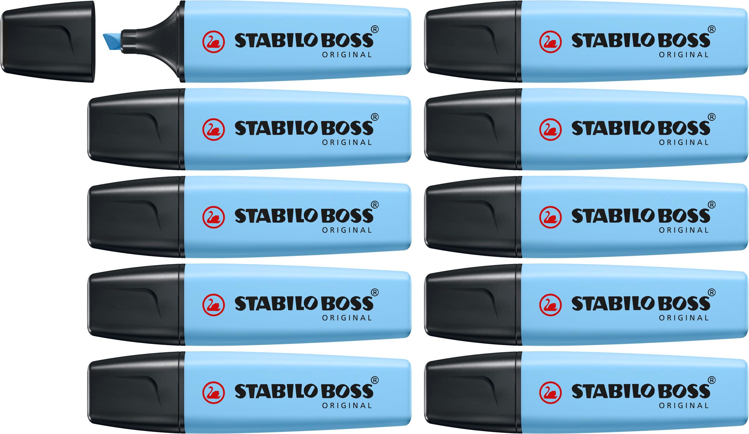 STABILO BOSS ORIGINAL Pastel - Evidenziatore - Confezione da 10 - Azzurro Cielo