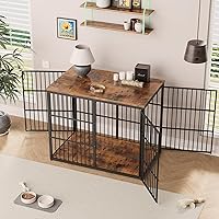 Vista 3 de Mueble de jaula para perros XXL de 48" con 3 puertas, jaula de madera combinada para mascotas, perrera resistente de interior para perros medianos a
