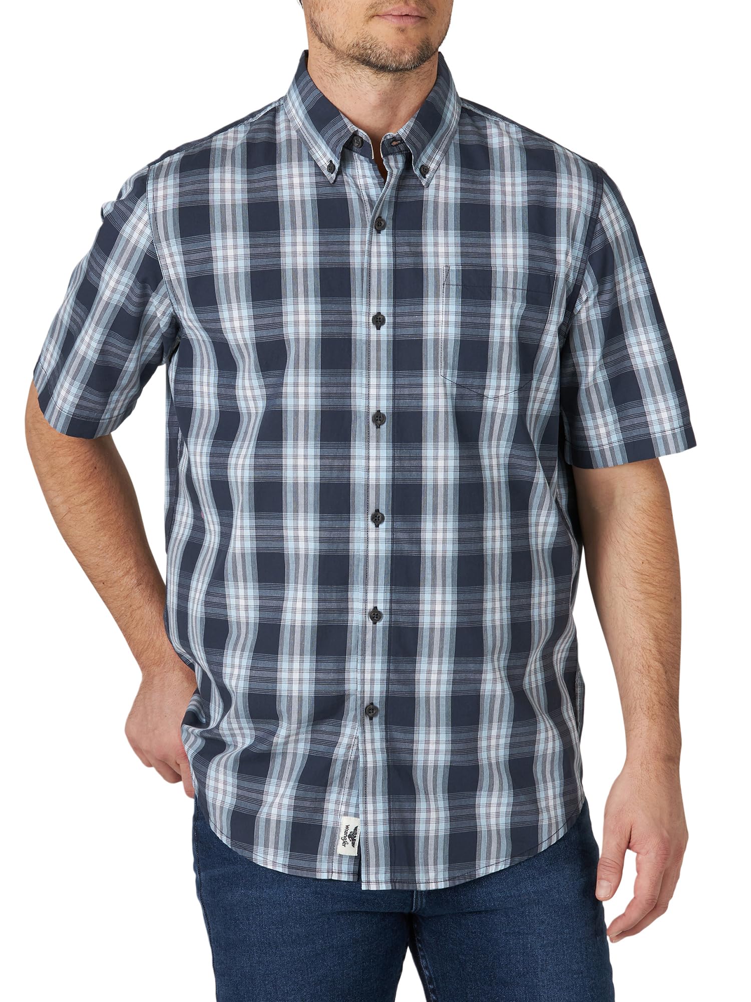 Wrangler Authentics Men's Short Sleeve Classic Plaid Shirt