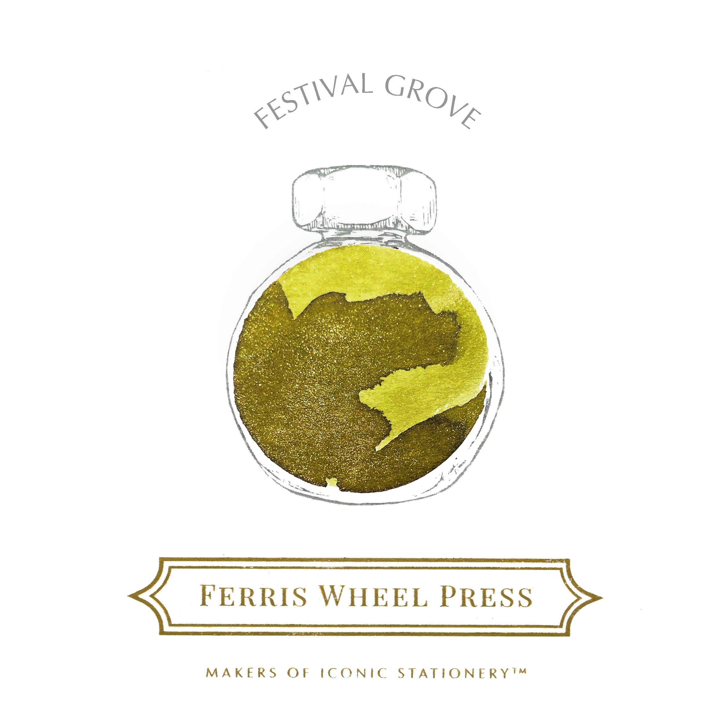 Ferris Wheel Press, Fountain Pen Ink, Everyday Ink Collection, Deep Lime with Gold Shimmer, 38ml, 38 ml - Image 2