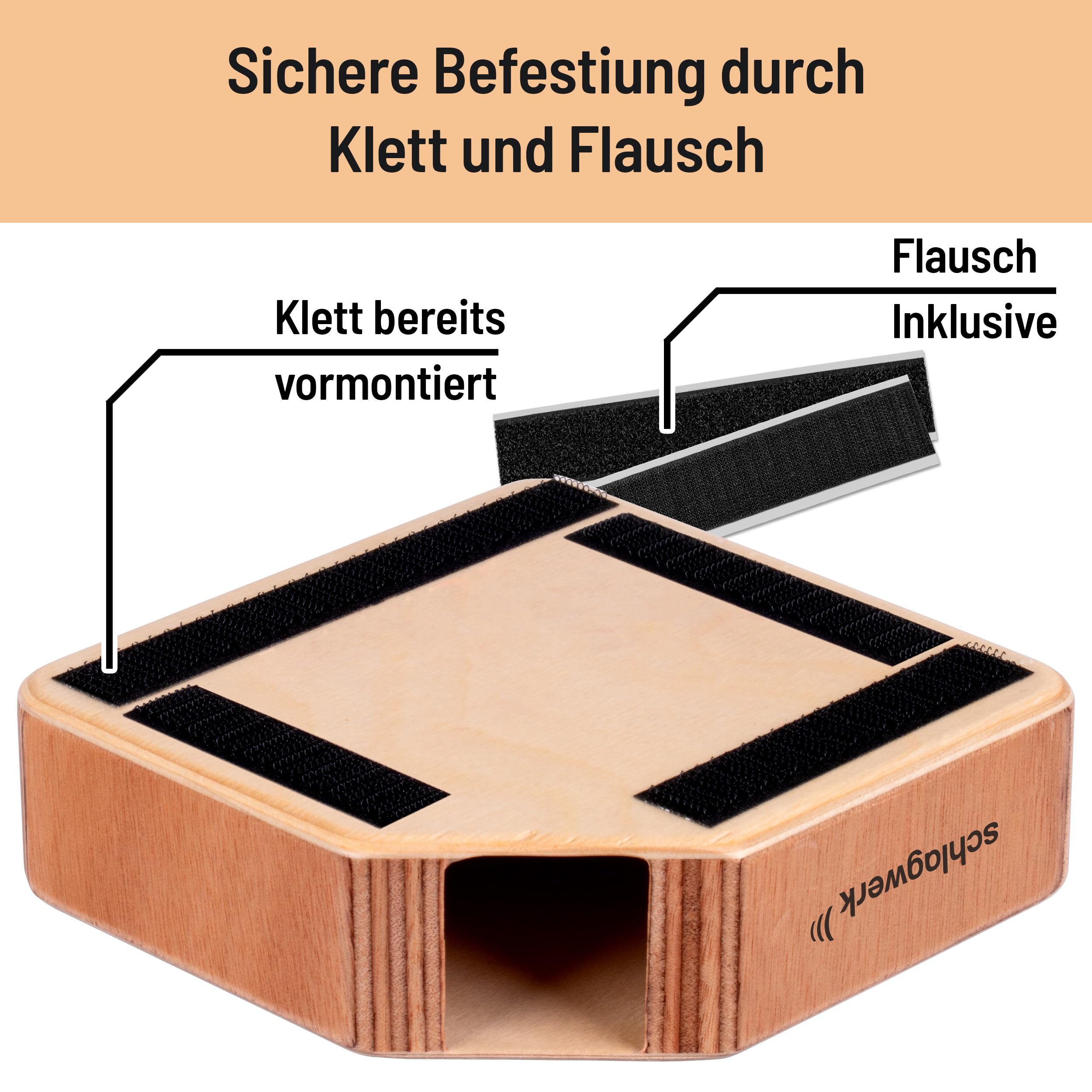 Schlagwerk WB14 Pocket Bongo Alto – Bongo de madera de Gabón ultracompacto – Complemento de cajón – Complemento para batería – Dedo 13,5 × 13,5 × 4 cm – Ideal para percusión, estudio, vivo y calle