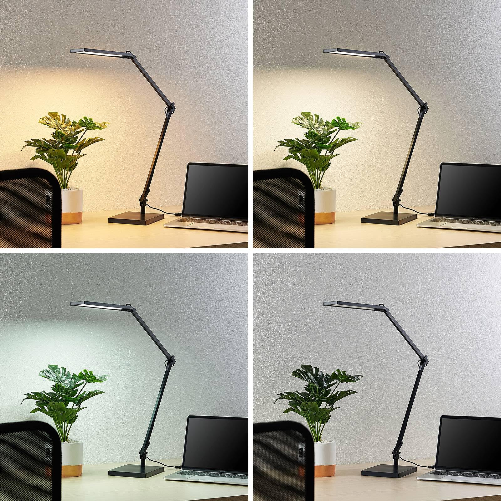 Lindby Lampada da tavolo LED dimmerabile (Moderno) colore Nero, ad es. Studio & Ufficio lampadina inclusa lampada scrivania a