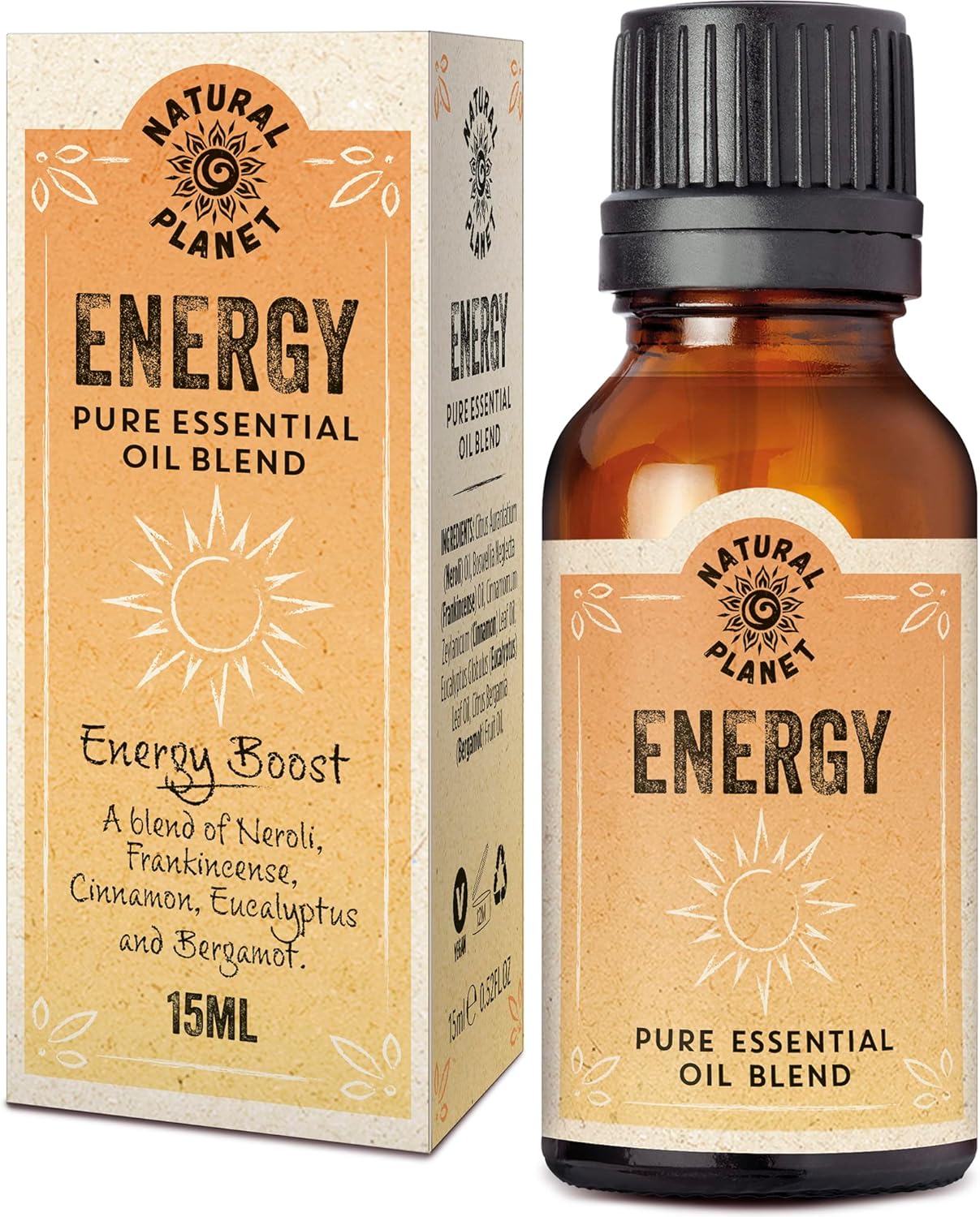 Natural Planet Energy Essential Oil Blend 15ML with Neroli Essential Oil
