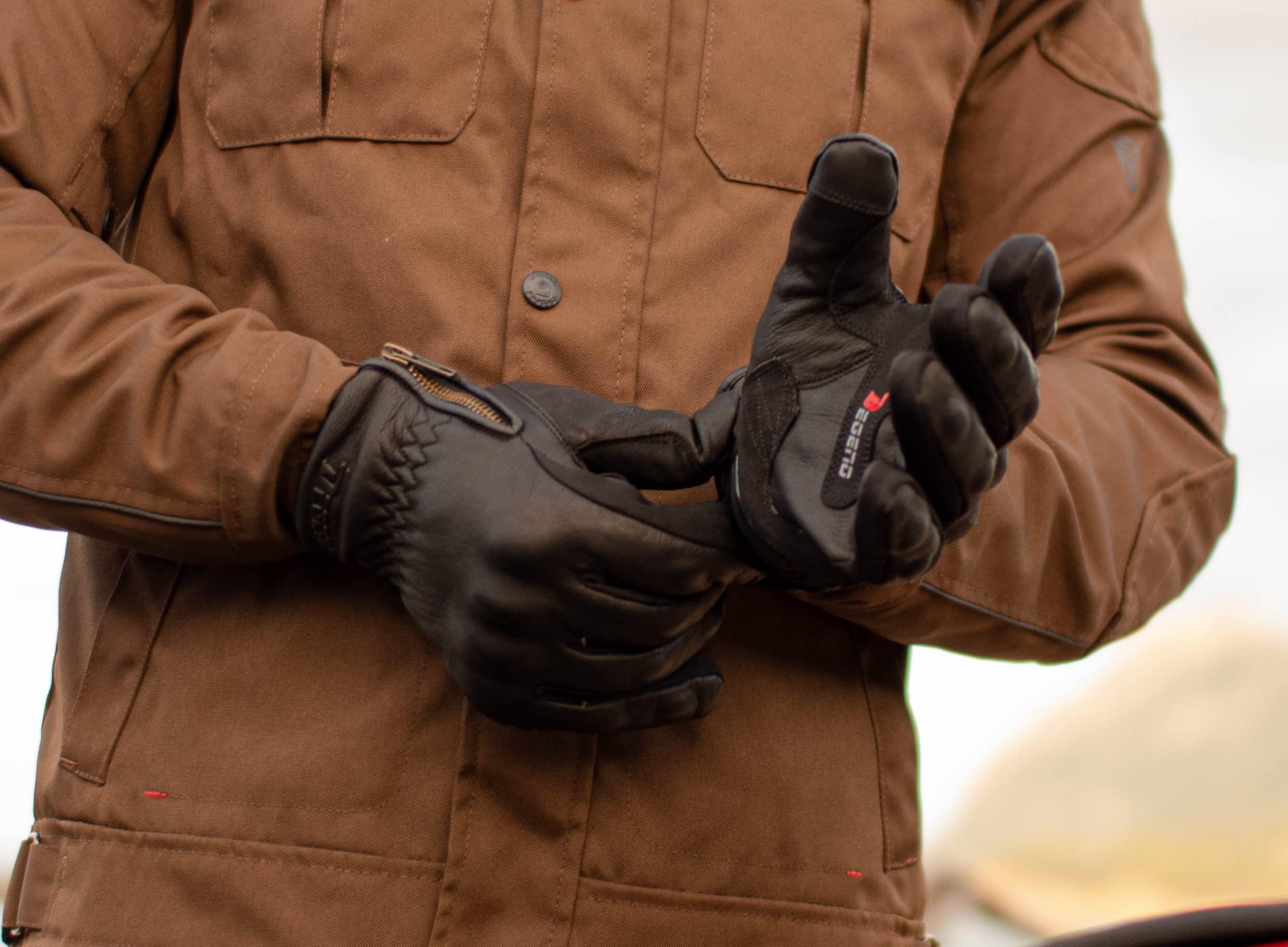 Indus | Winter-Motorradhandschuhe aus Leder, wind- und wasserdicht, 100% Ziegenleder mit Knöchel- und Fingerschutz | TPU- und 3M-Winterfutter | CE-geprüft – Motorradzubehör