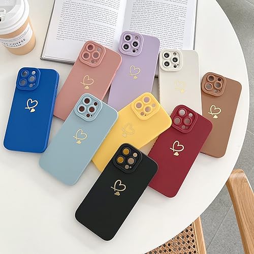 Miniatura 5 de Qokey Funda para iPhone 11 Pro Max de 6.5 pulgadas (2019), lindo corazón de amor chapado en lateral y parte trasera con lente anticaída, protección