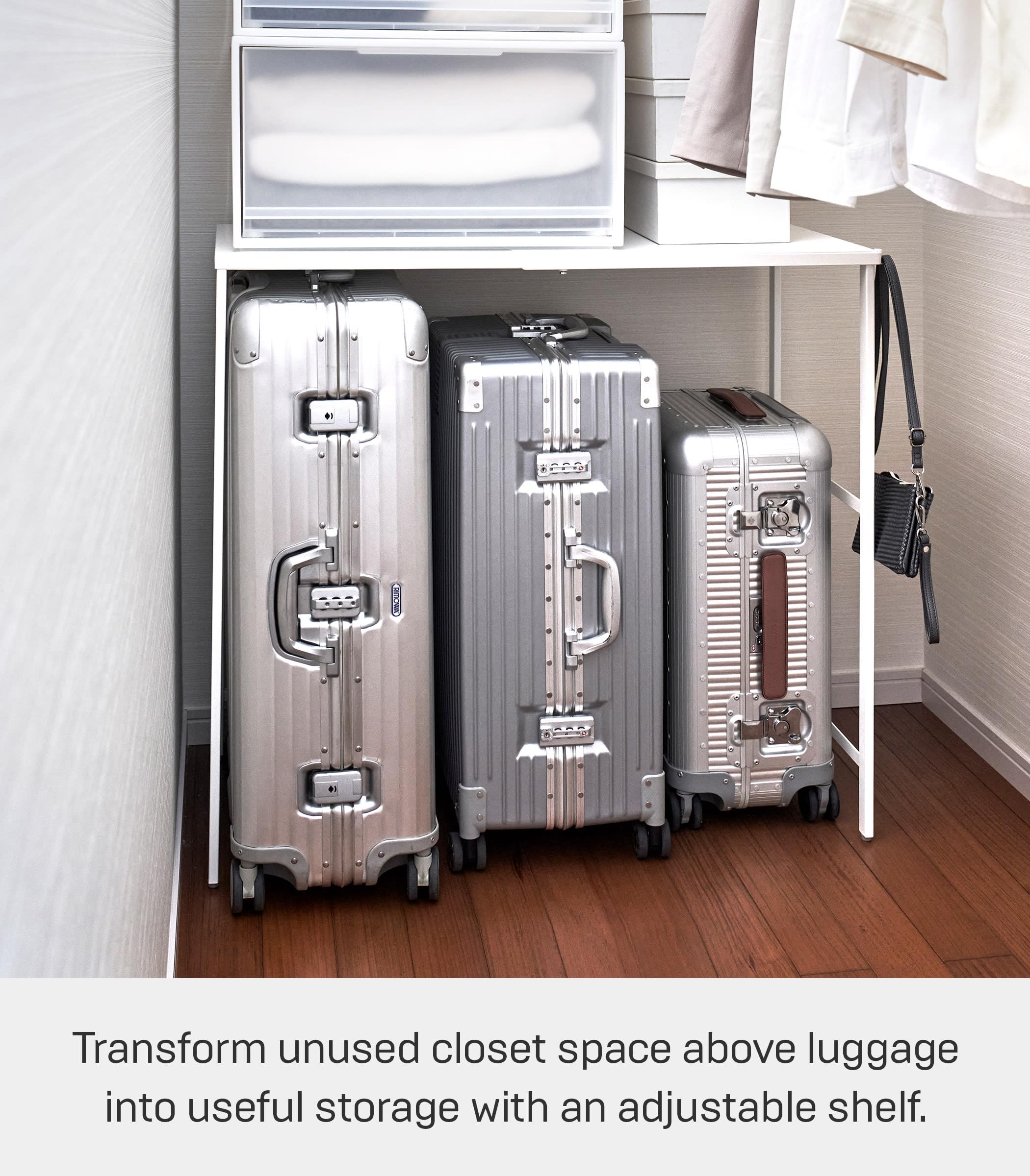 Amazon.com: YAMAZAKI Home Tower Expandable Over Suitcase Shelf