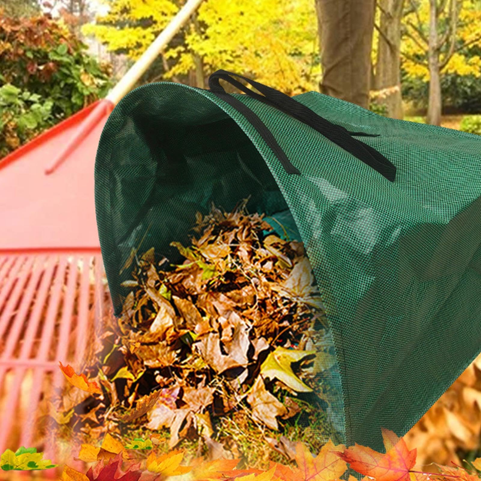 Bolsa de basura semicircular para jardín, herramienta de recogida de residuos de gran capacidad para jardín, patio, patio y césped