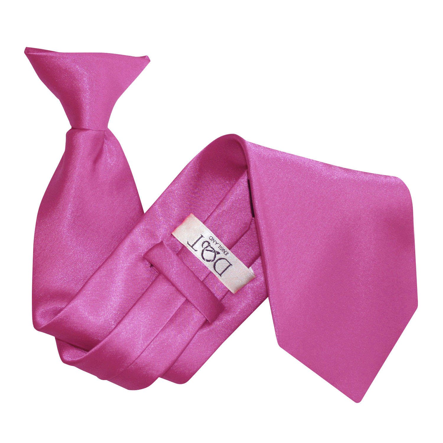 Dqt Men's Mulberry Plain Satin Clip-On Tie – Pre-Tied Necktie For Wedding, Business, Uniform, Security & Formal –