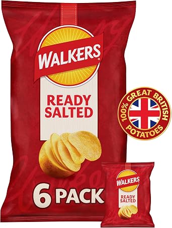 Walkers Ready Salted Multipack Crisps 6x25g
