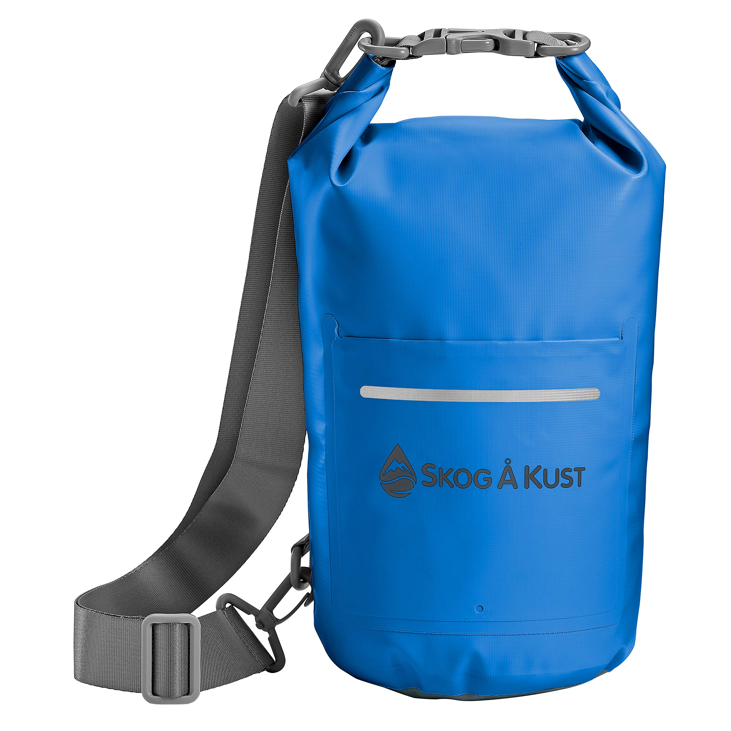 Skog Å Kust DrySåk Waterproof Floating Dry Bag with Outer Zip Pocket for Kayaking, Rafting, Boating, Swimming, Camping, Hiking, Beach, Fishing, 10L and 20L Sizes, Navy Blue 5L, 5 litres, Simple