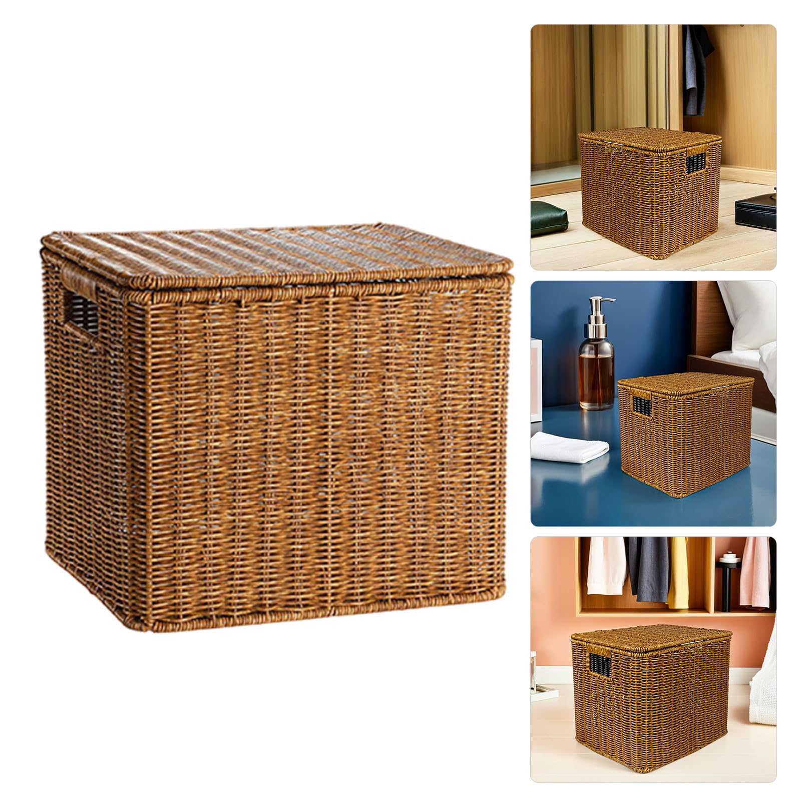 PRETYZOOM Caja Organizadora de Plástico Tapa para Sala, Capacidad Grande, Diseño Minimalista Prueba de Polvo, Adecuado para Hogares Espacio