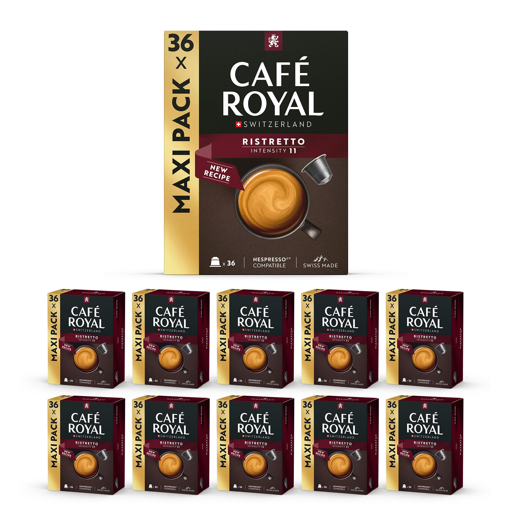 Café en cápsulas de aluminio – Café Royal Pro | 10 x 36 – Compatible con máquinas de café Nespresso®* Alu para uso doméstico – Sabor Ristretto