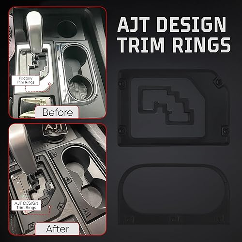 Miniatura 3 de Anillos de ajuste de portavasospalanca de cambiospuerta de cambio para Tundra 2014-2021 - Negro