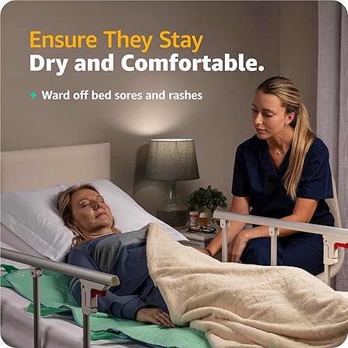 Miniatura 9 de Improvia Almohadilla de cama de posicionamiento, con 8 asas reforzadas, de secado rápido, lavable, impermeable, para levantar, girar, trasladar,