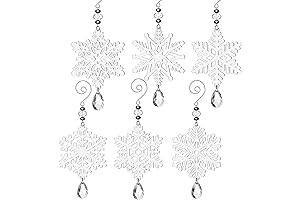 Hangable Clear Snowflake Ornaments, 6-Piece