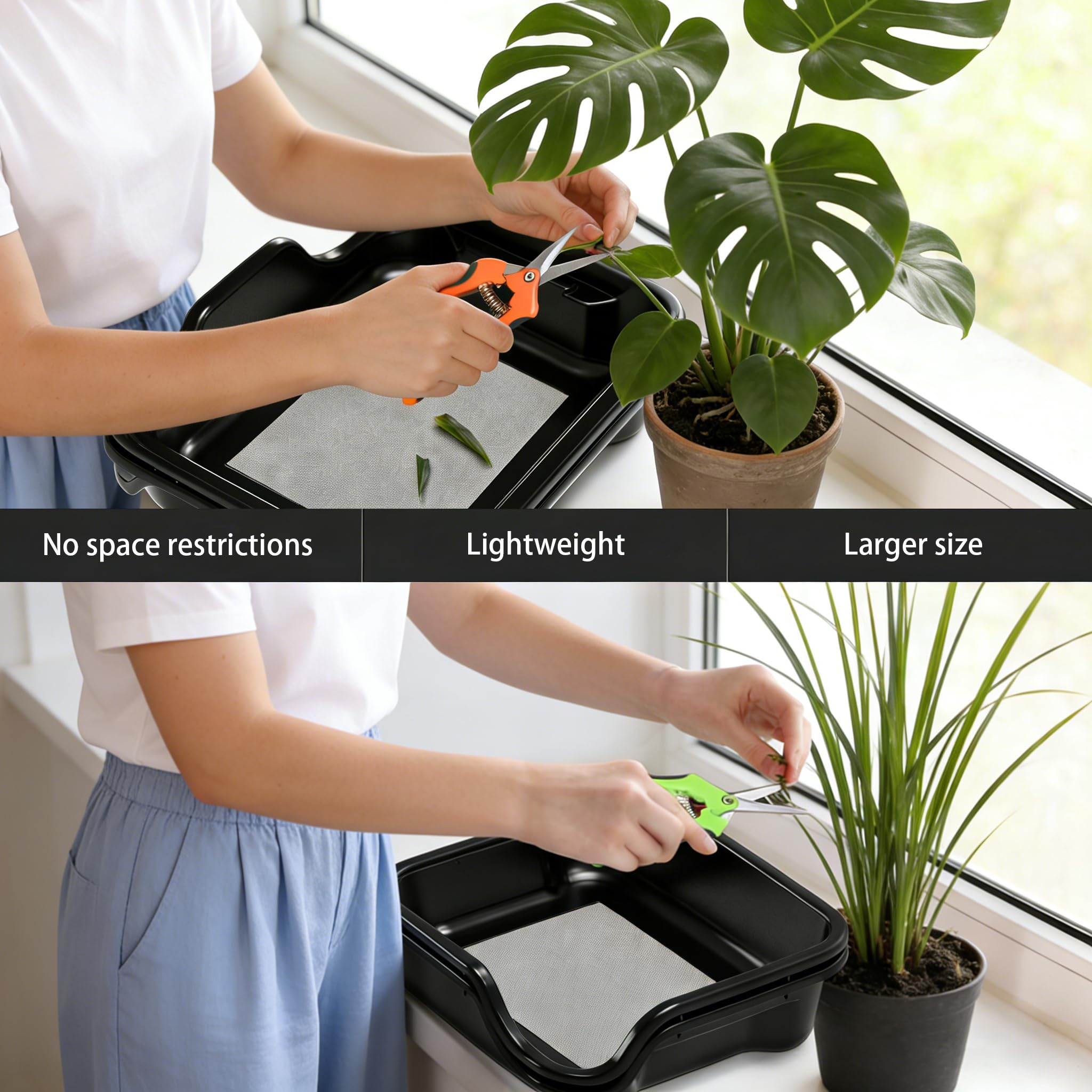Trim Bin Set mit 150 Mikron Pollensieb, Trim Tray, Trimming Tray mit 2 Scheren, Lupe und Bürste, 5 Zoll Tabletttiefe, Trimmschale Professional Ernte Zubehör für Pollen und Kräutersieb
