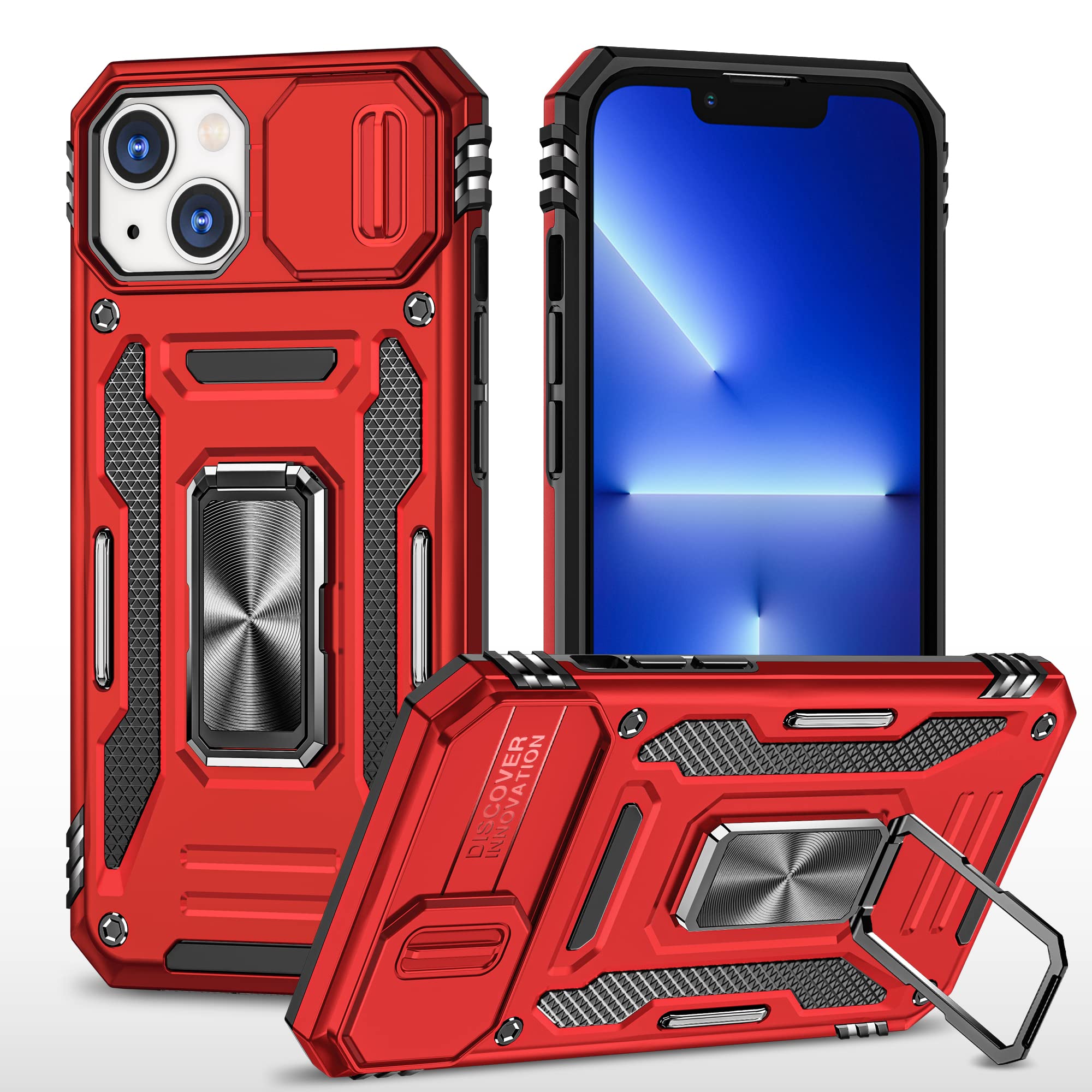 seacosmo Cover per iPhone 14, Vetro Temperato 9H Integrato per Schermo