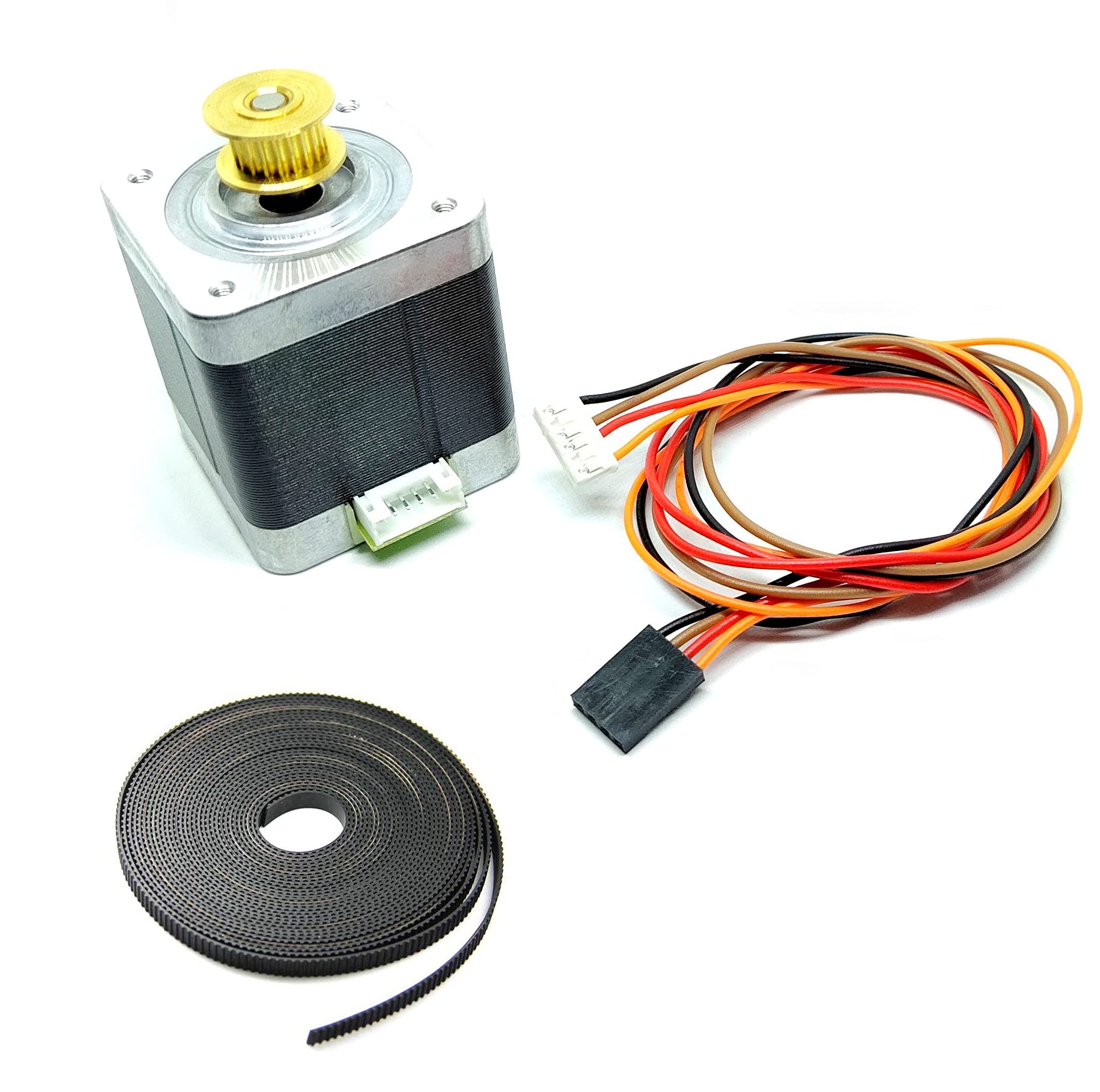 INVENTO 1Pcs Nema 17 5 Kg-cm Bipolar Stepper Motor with inbuilt 20 teeth GT2 Pulley + 2mtr GT2 Belt for CNC Robotics 3D Printer-image-10