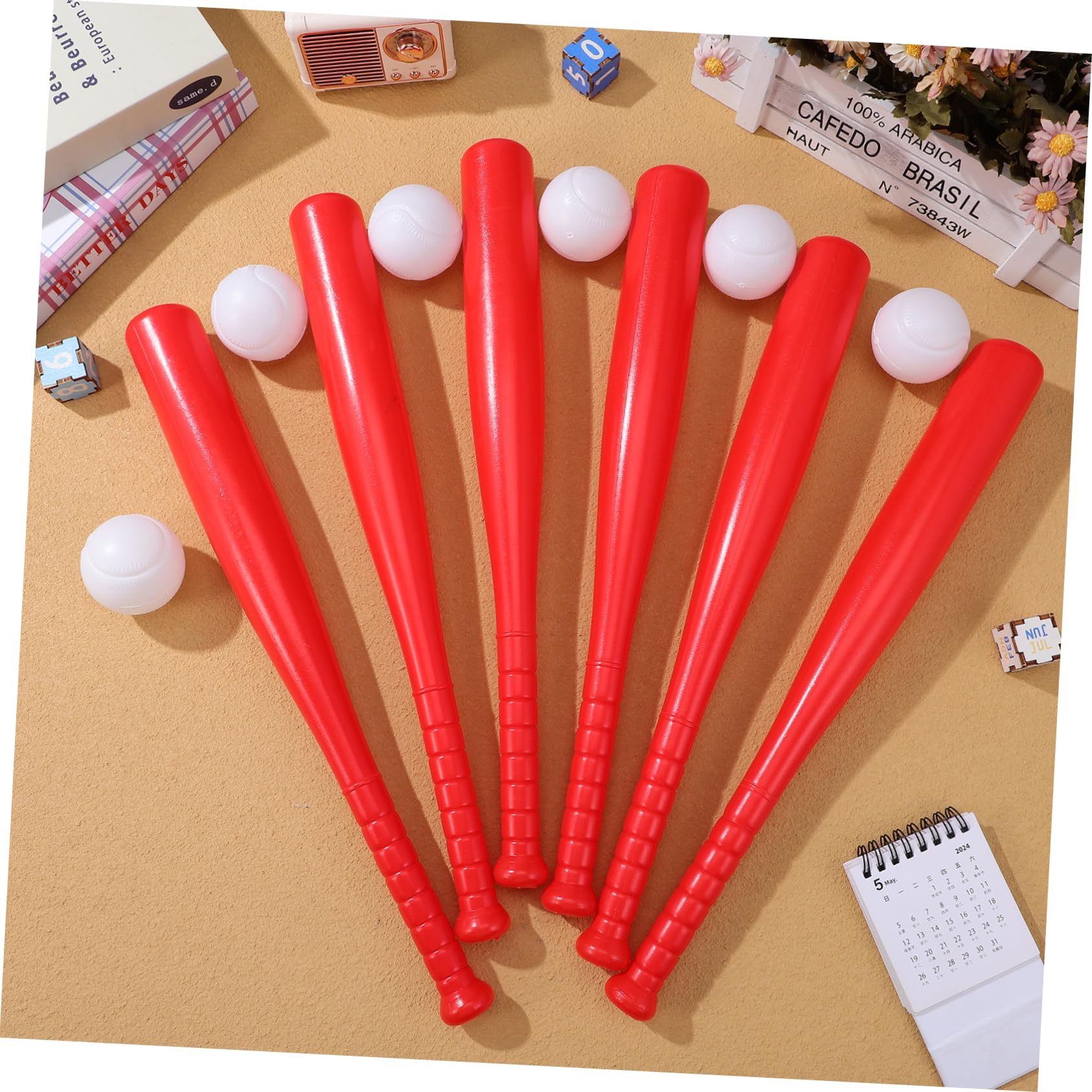 VICASKY Jouets De Baseball pour Garçon Et Filles Kit Extérieur 6 Pièces Plastique Léger Jeu Interactif Coordination Main-Pied Activité Parents-garçon Et Filles